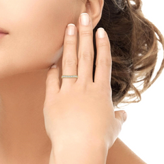 .33 Carat Curved Milgrain Wedding Band in Yellow Gold