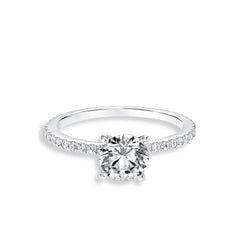 Round Four Prong 3/4 Engagement Ring Setting
