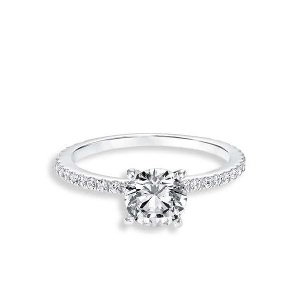 Round Four Prong 3/4 Engagement Ring Setting