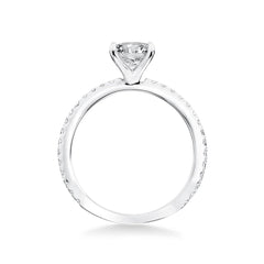 Round Four Prong 3/4 Engagement Ring Setting