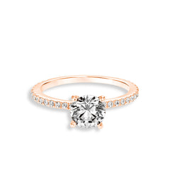Round Four Prong 3/4 Engagement Ring Setting