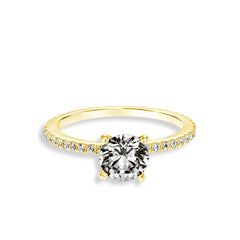 Round Four Prong 3/4 Engagement Ring Setting