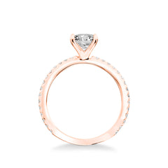 Round Diamond 3/4 Pave Engagement Ring Setting