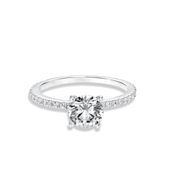 Round Diamond 3/4 Pave Engagement Ring Setting