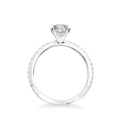 Round Diamond 3/4 Pave Engagement Ring Setting