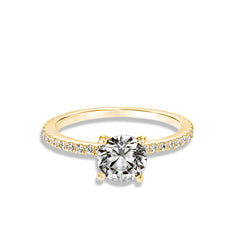 Round Diamond 3/4 Pave Engagement Ring Setting