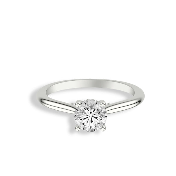 Round Hidden Diamond Engagement Ring Setting