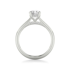 Round Hidden Diamond Engagement Ring Setting