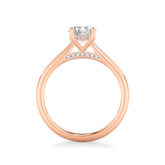 Round Hidden Diamond Engagement Ring Setting
