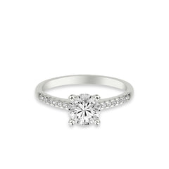 Round Hidden Halo Diamond Engagement Ring Setting