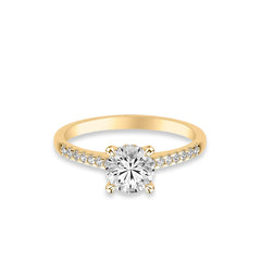 Round Hidden Halo Diamond Engagement Ring Setting