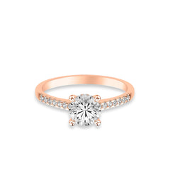 Round Hidden Halo Diamond Engagement Ring Setting