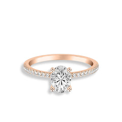 Oval Halfway Pave Diamond Engagement Ring Setting