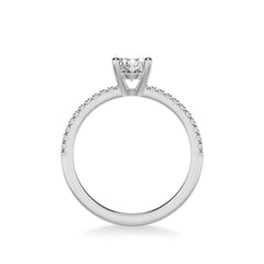 Oval Halfway Pave Diamond Engagement Ring Setting