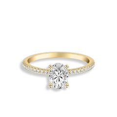 Oval Halfway Pave Diamond Engagement Ring Setting