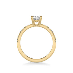 Oval Halfway Pave Diamond Engagement Ring Setting
