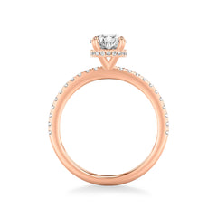 Round Hidden Halo Diamond Pave Engagement Ring Setting