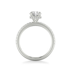 Round Hidden Halo Diamond Pave Engagement Ring Setting