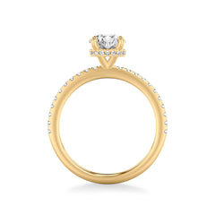 Round Hidden Halo Diamond Pave Engagement Ring Setting
