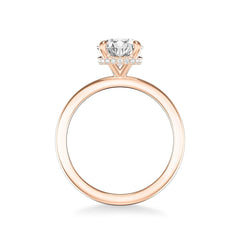 Round Hidden Halo Solitaire Engagement Ring Setting