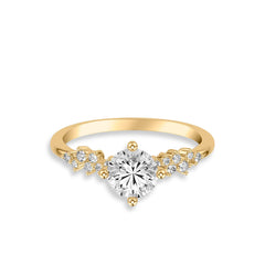 Round Cluster Diamond Engagement Ring Setting