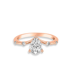 Curved Pear Engagement Ring Setting