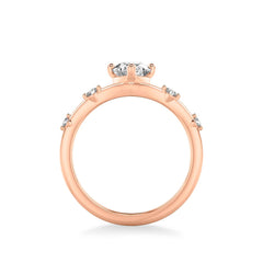 Curved Pear Engagement Ring Setting