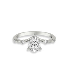 Curved Pear Engagement Ring Setting