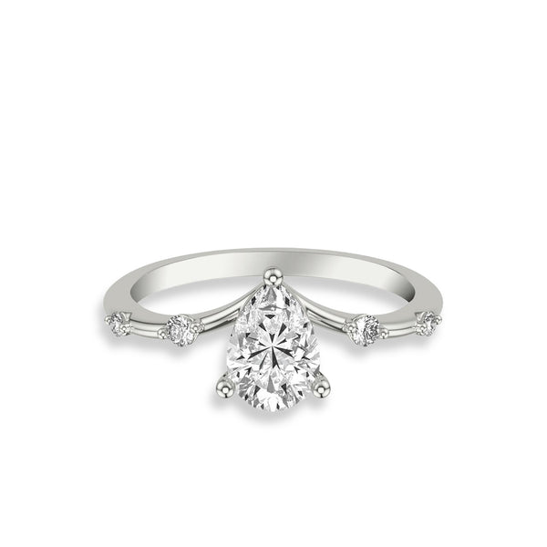 Curved Pear Engagement Ring Setting