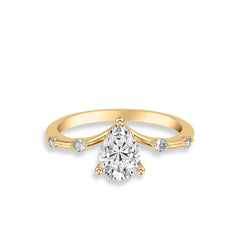 Curved Pear Engagement Ring Setting