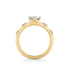 Curved Pear Engagement Ring Setting