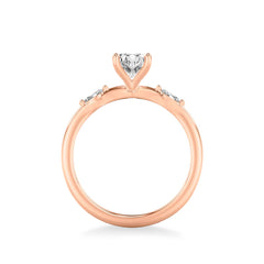 Oval and Marquise Diamond Three Stone Engagement Ring Setting