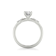 Oval and Marquise Diamond Three Stone Engagement Ring Setting