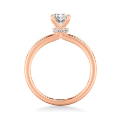 Polished Oval Solitaire Engagement Ring Setting