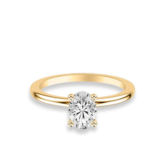 Polished Oval Solitaire Engagement Ring Setting