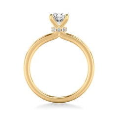 Polished Oval Solitaire Engagement Ring Setting