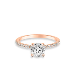 Round Hidden Halo Pave Engagement Ring Setting