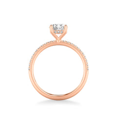 Round Hidden Halo Pave Engagement Ring Setting