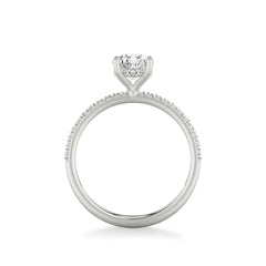 Round Hidden Halo Pave Engagement Ring Setting