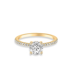Round Hidden Halo Pave Engagement Ring Setting