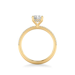 Round Hidden Halo Pave Engagement Ring Setting