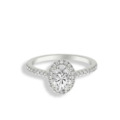 Classic Oval Halo Diamond Engagement Ring Setting