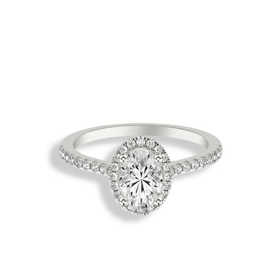 Classic Oval Halo Diamond Engagement Ring Setting - Private Label product