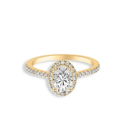 Classic Oval Halo Diamond Engagement Ring Setting
