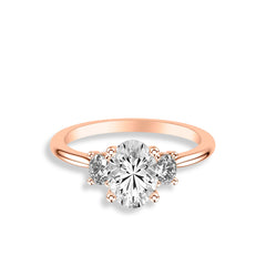 Three Stone Oval Diamond Engagement Ring Setting