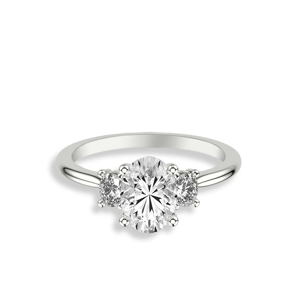 Three Stone Oval Diamond Engagement Ring Setting