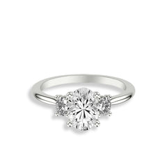 Three Stone Oval Diamond Engagement Ring Setting