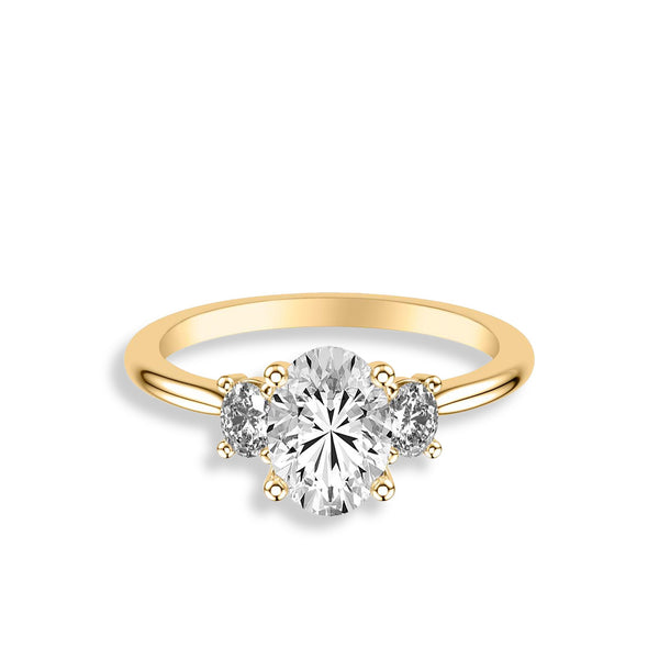 Three Stone Oval Diamond Engagement Ring Setting