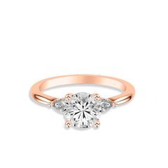 Pear and Round Three Stone Engagement Ring Setting