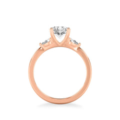 Pear and Round Three Stone Engagement Ring Setting